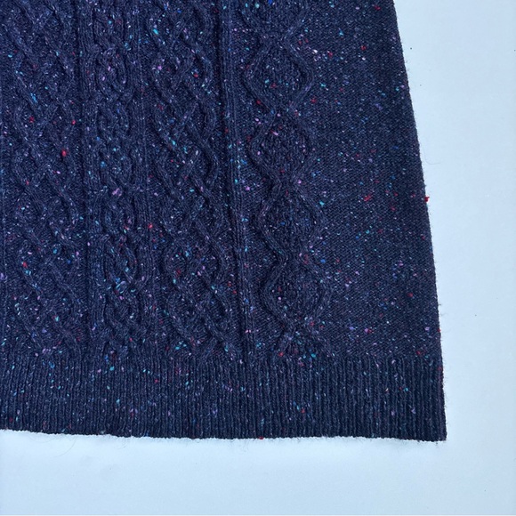 Theory Mayly Fleck Wool Mohair Cable Knit Sweater Dress Purple Fleck Size Large - Picture 14 of 17